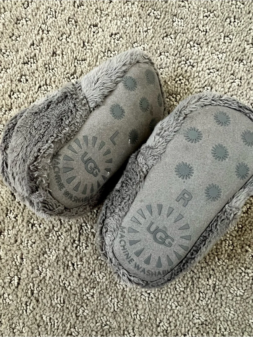 UGG Light Gray Plush Baby Clog